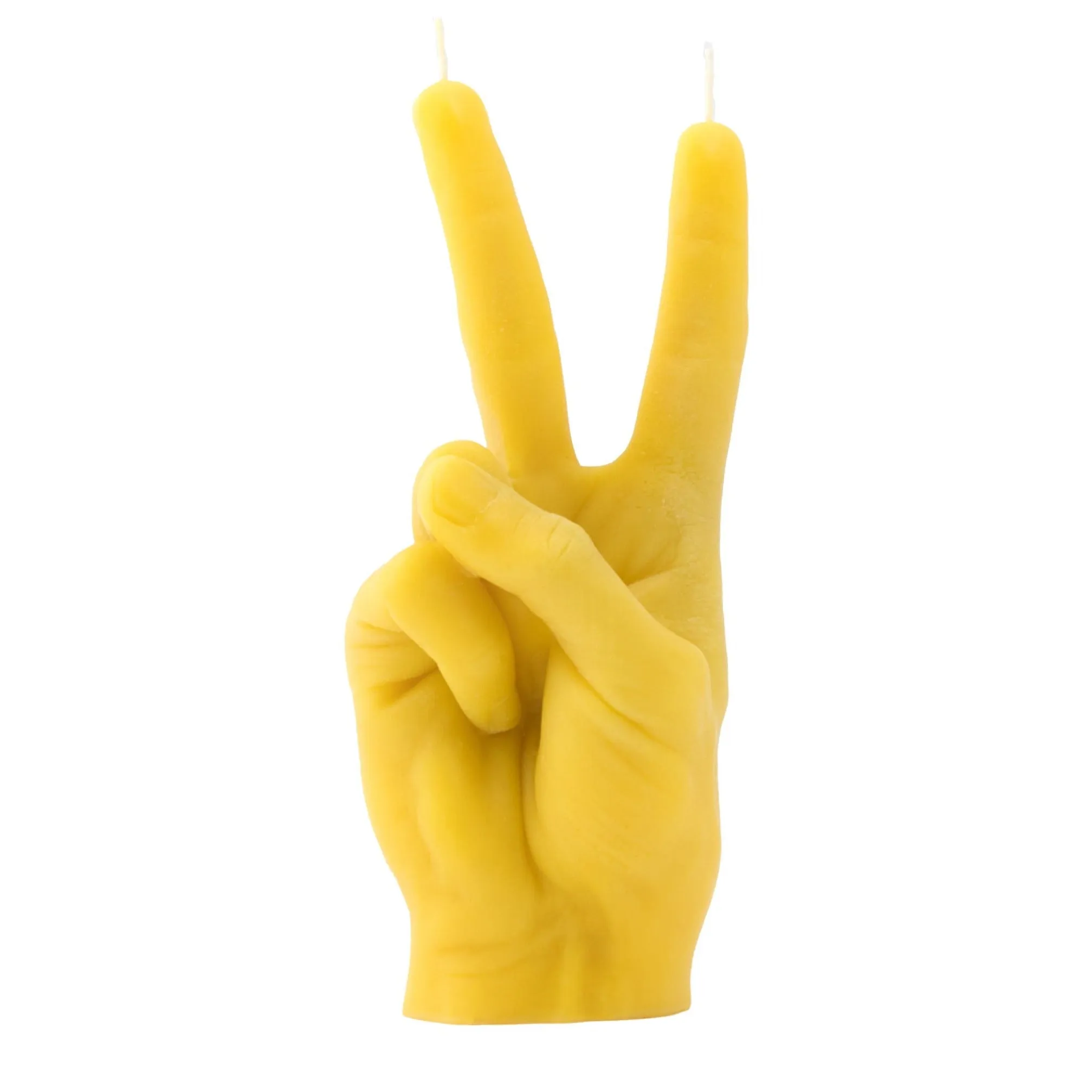 Peace Hand Gesture Candle | Yellow