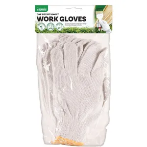 Polycotton Work Gloves, 5pk