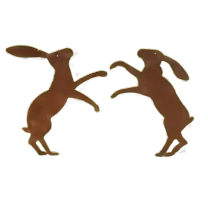 Poppy Forge Boxing Hares Garden Silhouette