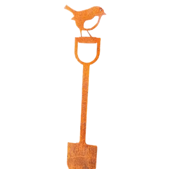 Poppy Forge Robin on a Spade Garden Silhouette