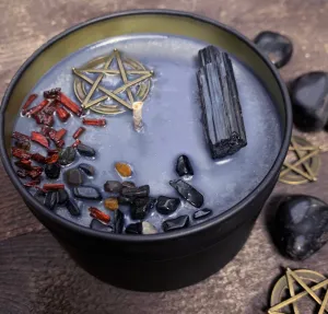 Protection Candle - Herb & Crystal Infused