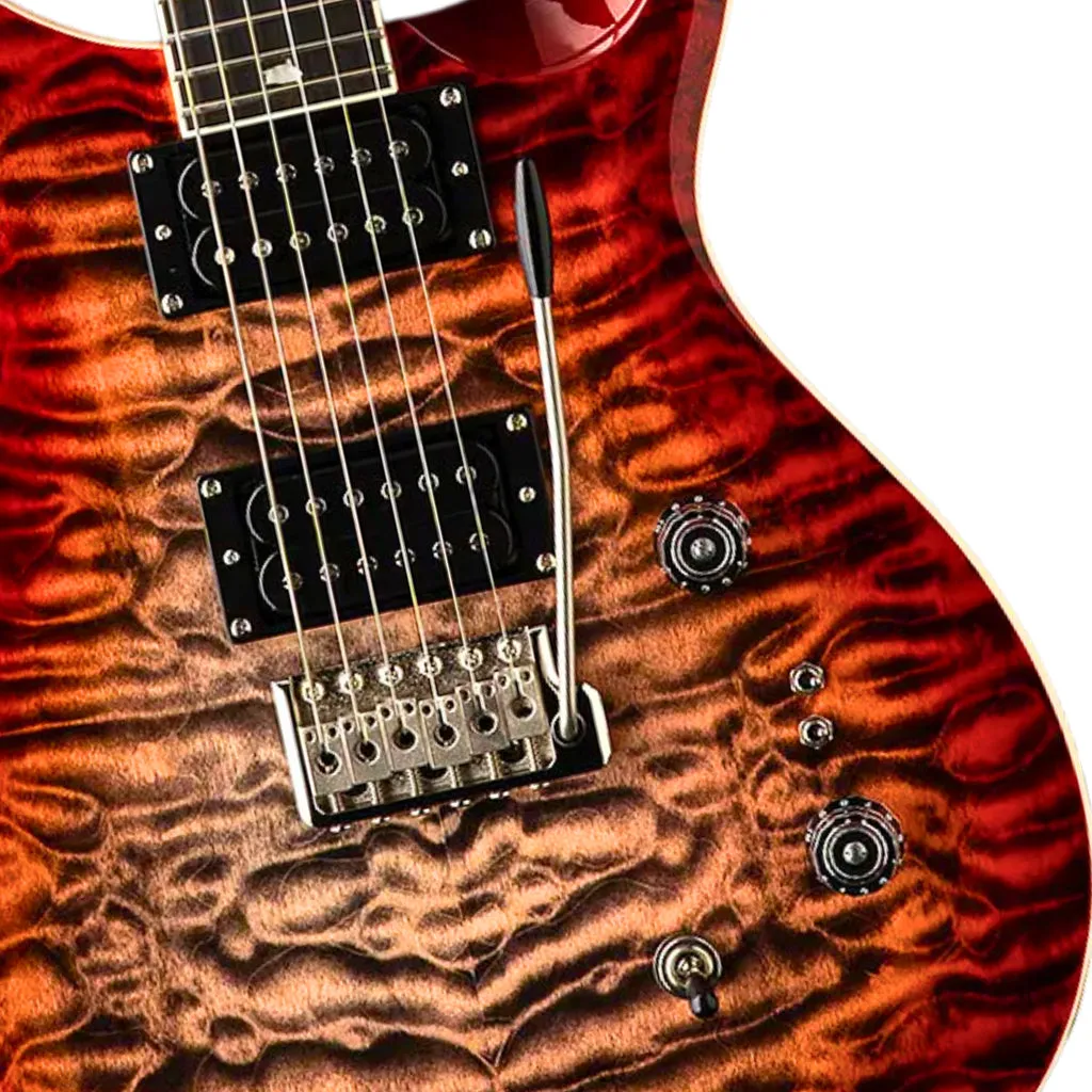 PRS SE Custom 24 08 Quilt - Charcoal Cherry Burst