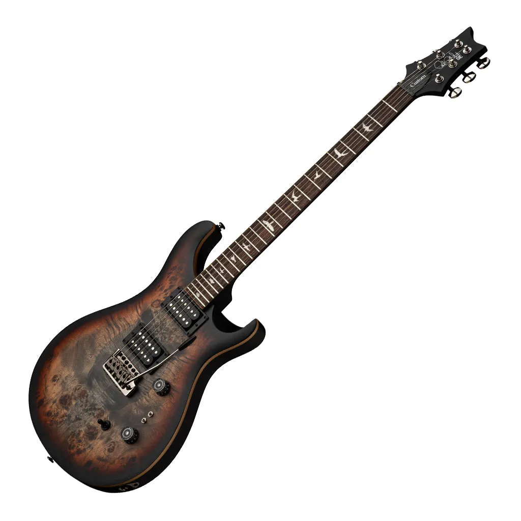 PRS SE Exotic Veneer Limited Edition Custom 24-08 Poplar Burl - Charcoal Cherry Midnight Burst