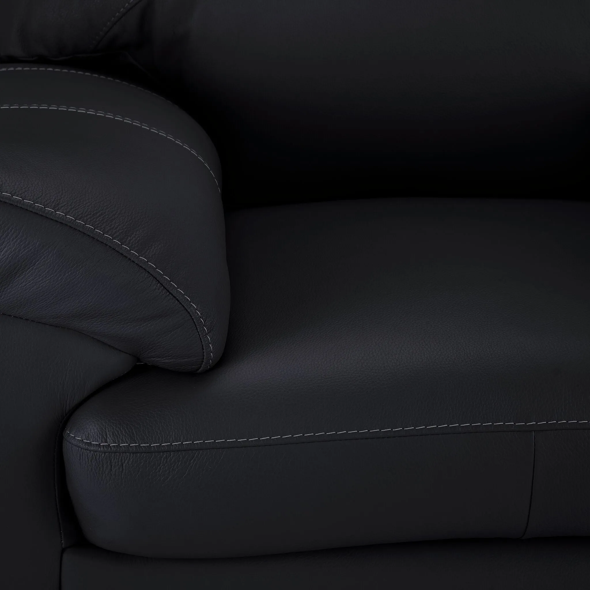 Raphael Leather Sofa and Loveseat Set - Raven