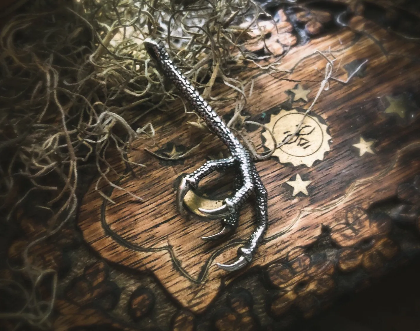 Raven's Claw Sterling Silver Talisman - Bird Foot Amulet Pendant