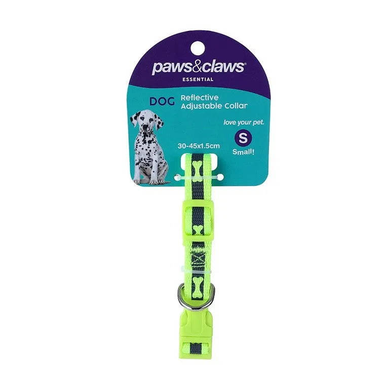 Reflective Collar w/ Bone Print, Small, 2 Asstd Colours