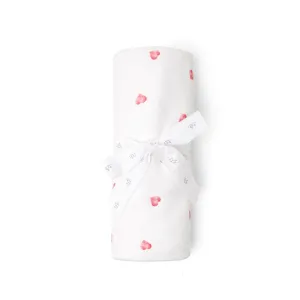 Rosa & Blue Baby Blanket  - Heart