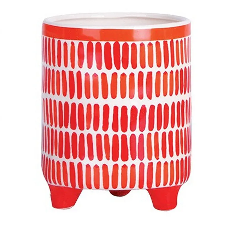 Round Pot w/ Feet, 4 Asstd Colours