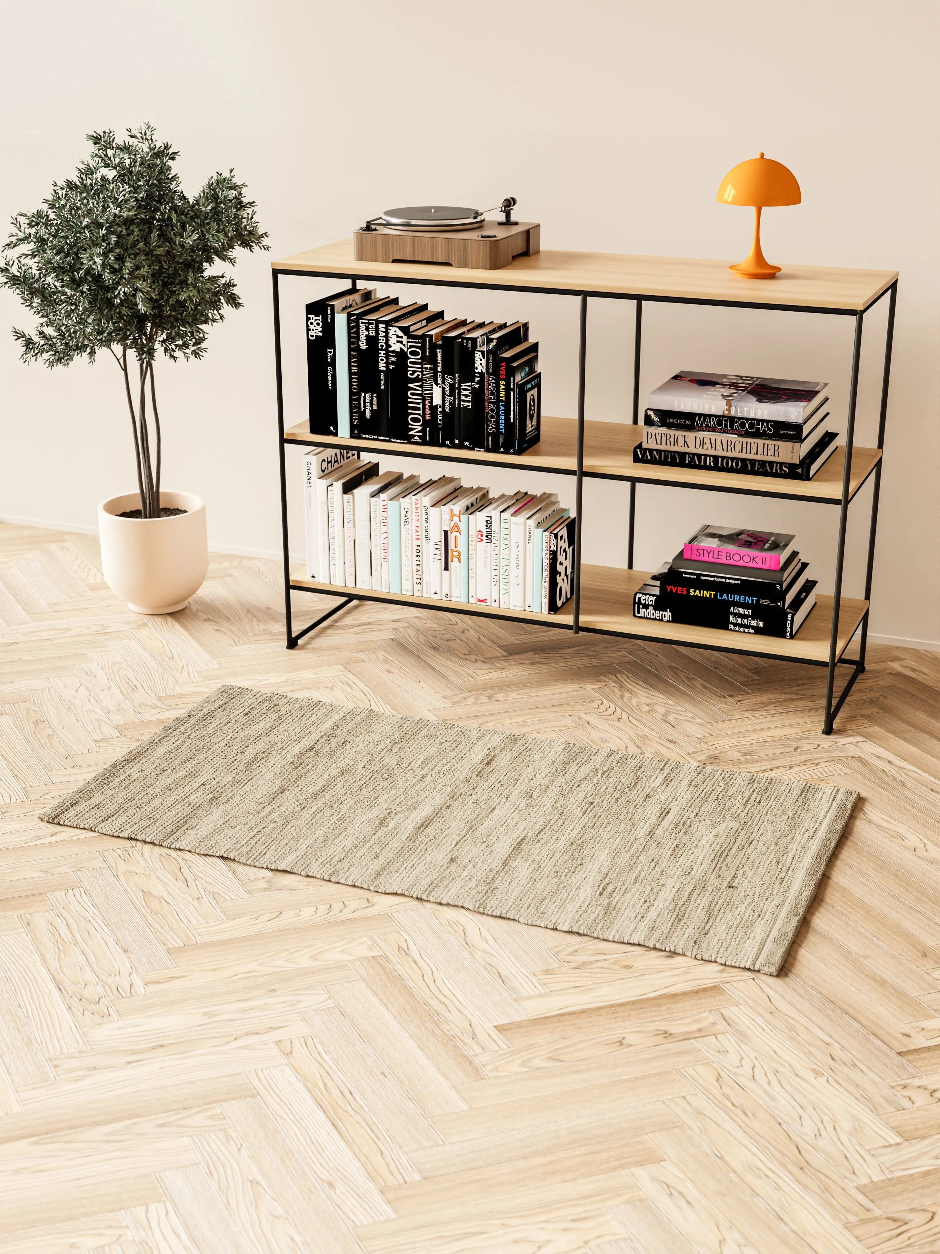 Rug Solid Cotton Rug 140 X 200 Cm, Cashmere