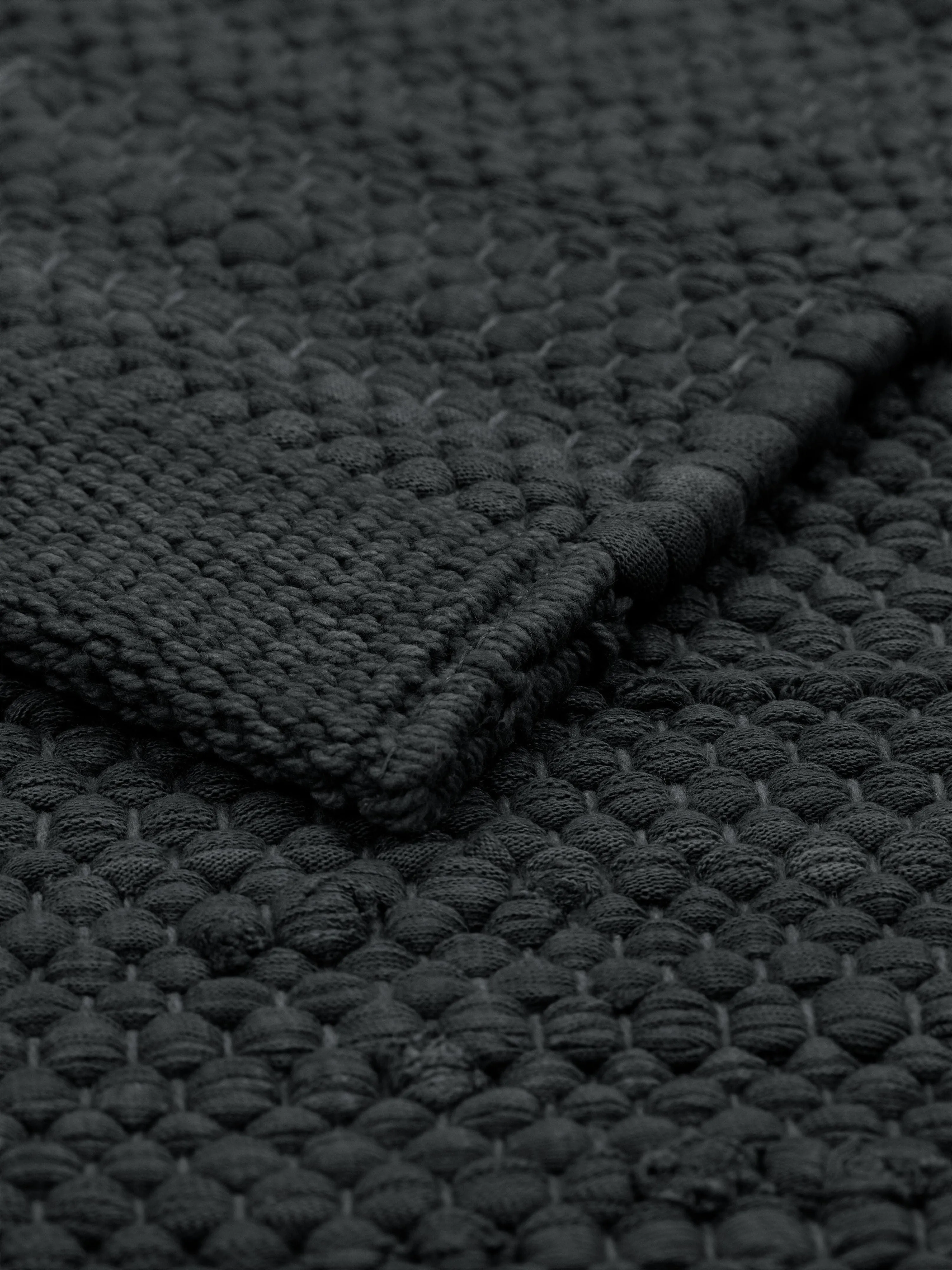 Rug Solid Cotton Rug 170 X 240 Cm, Charcoal