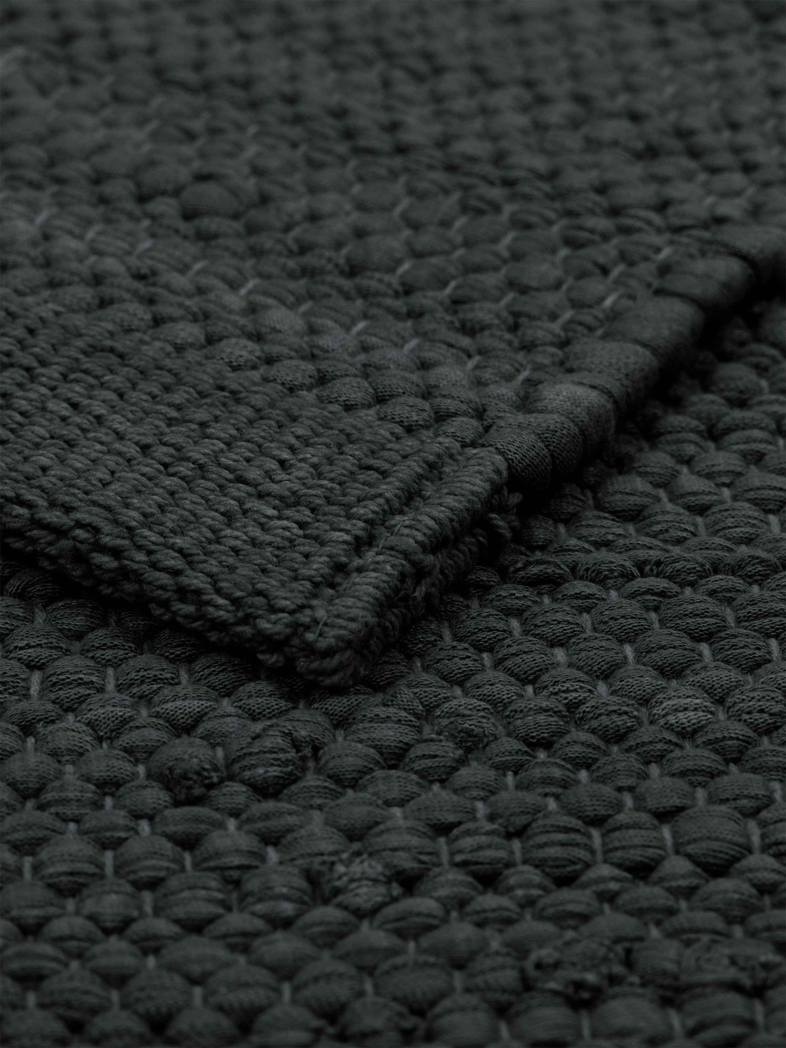 Rug Solid Cotton Rug 60 X 90 Cm, Charcoal