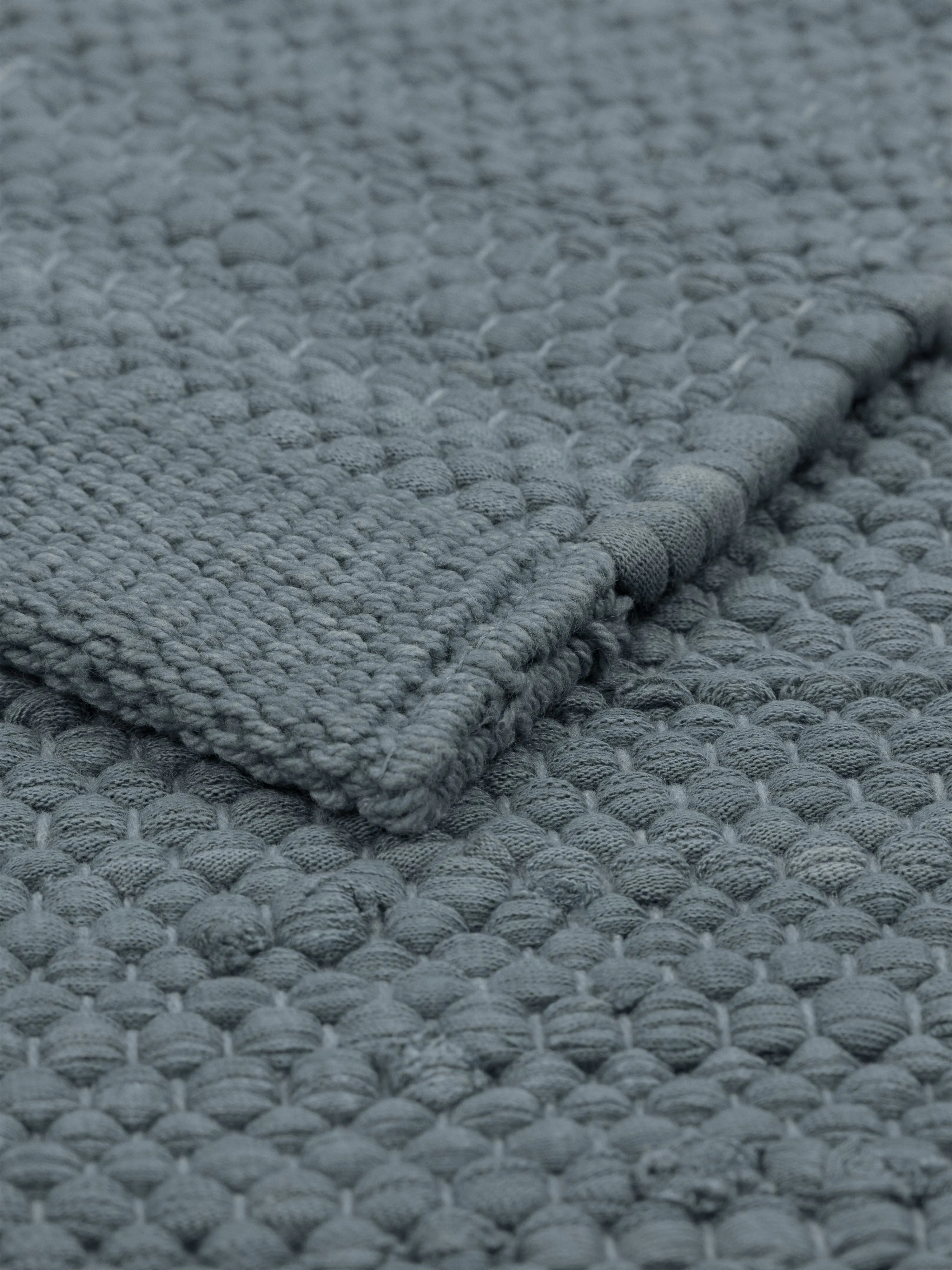 Rug Solid Cotton Rug 60 X 90 Cm, Steel Grey