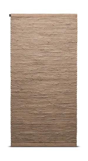 Rug Solid Cotton Rug 75 X 200 Cm, Nougat