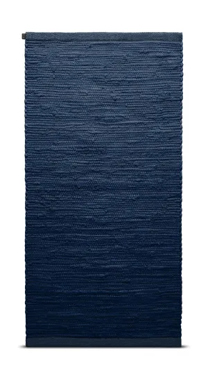 Rug Solid Cotton Rug 75 X 300 Cm, Blueberry