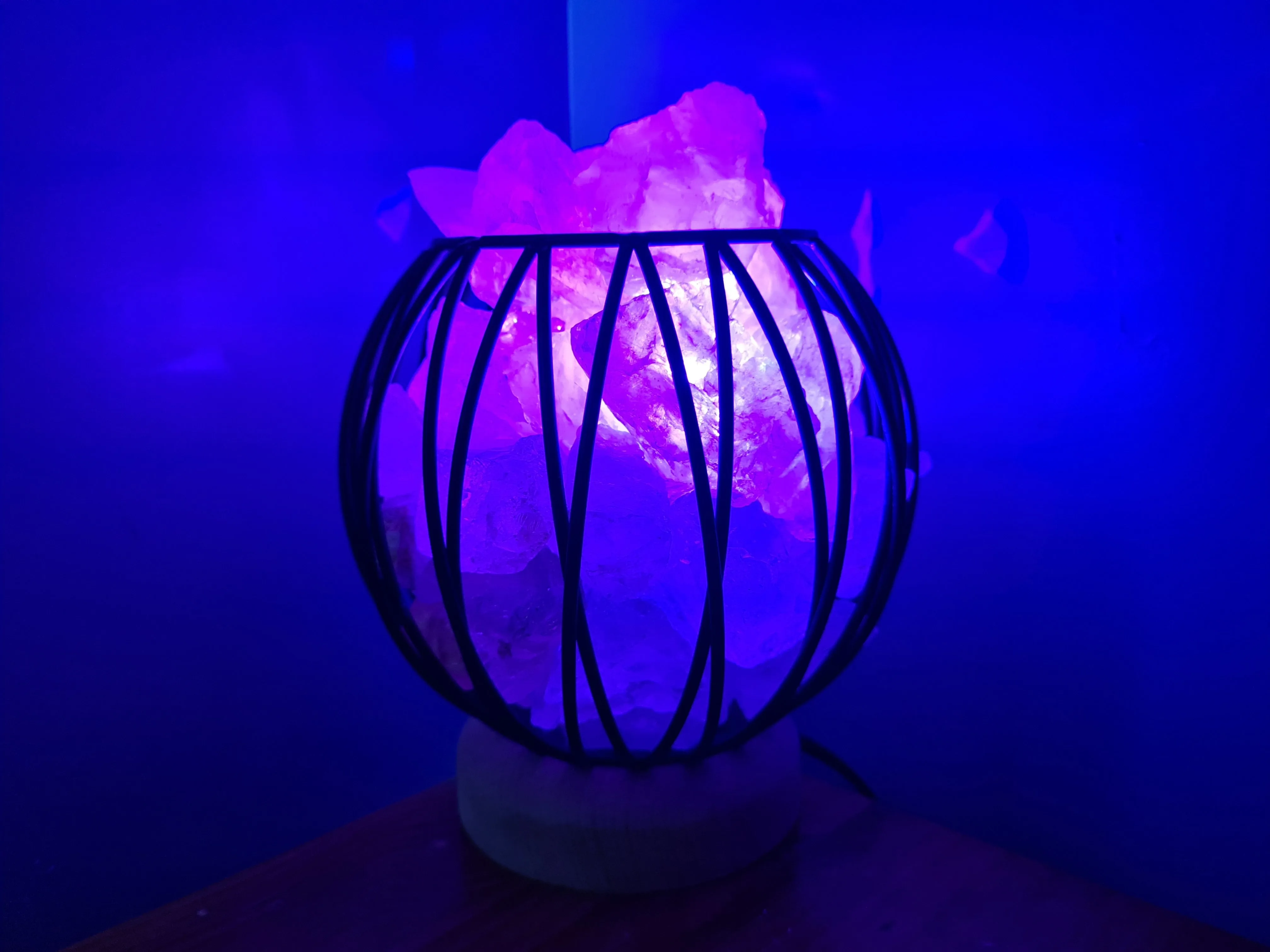 Sale💥COLOUR CHANGING CLEAR QUARTZ CRYSTAL  CAGE LAMP(deep soul cleanser)
