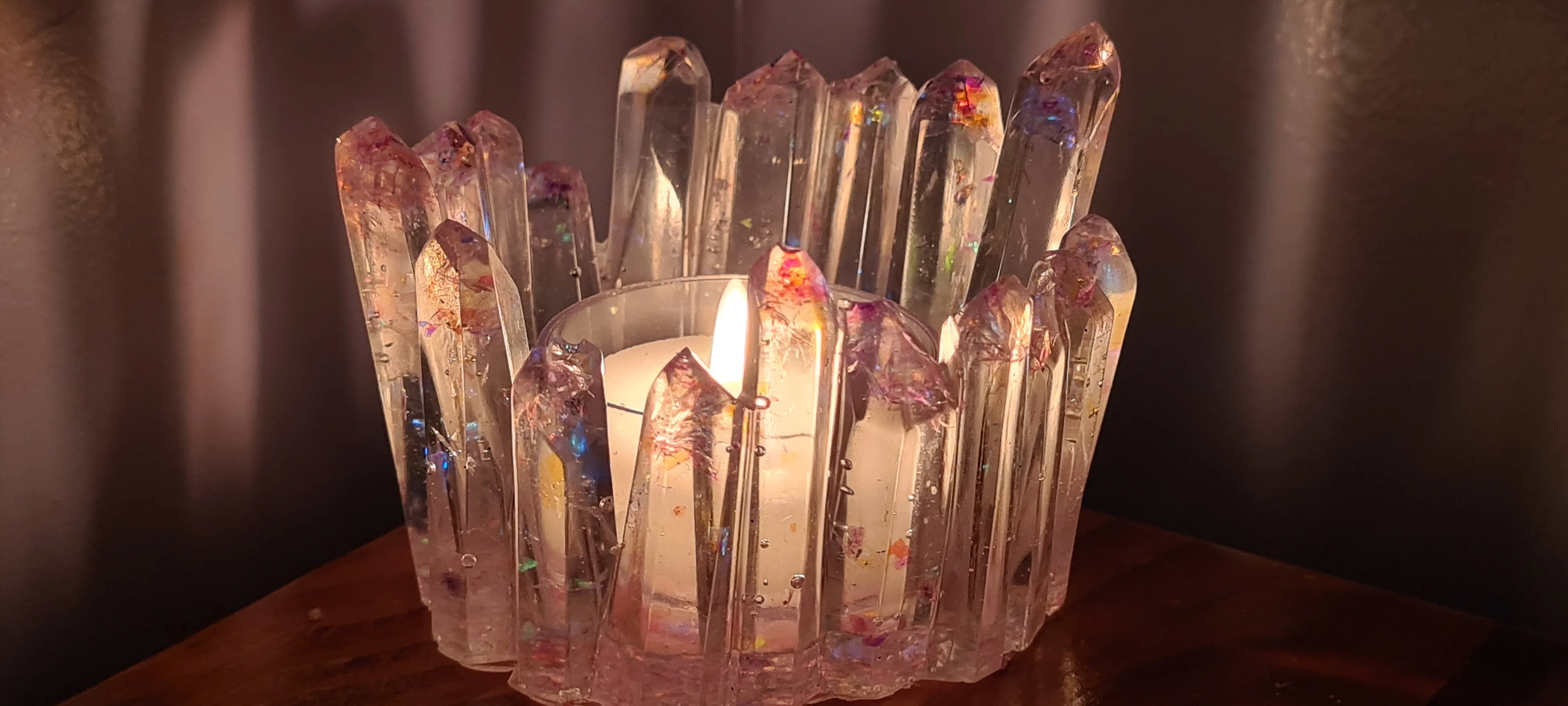 SALE🔥HANDMADE CRYSTAL LOOK T LIGHT HOLDERS-many colours to choose from