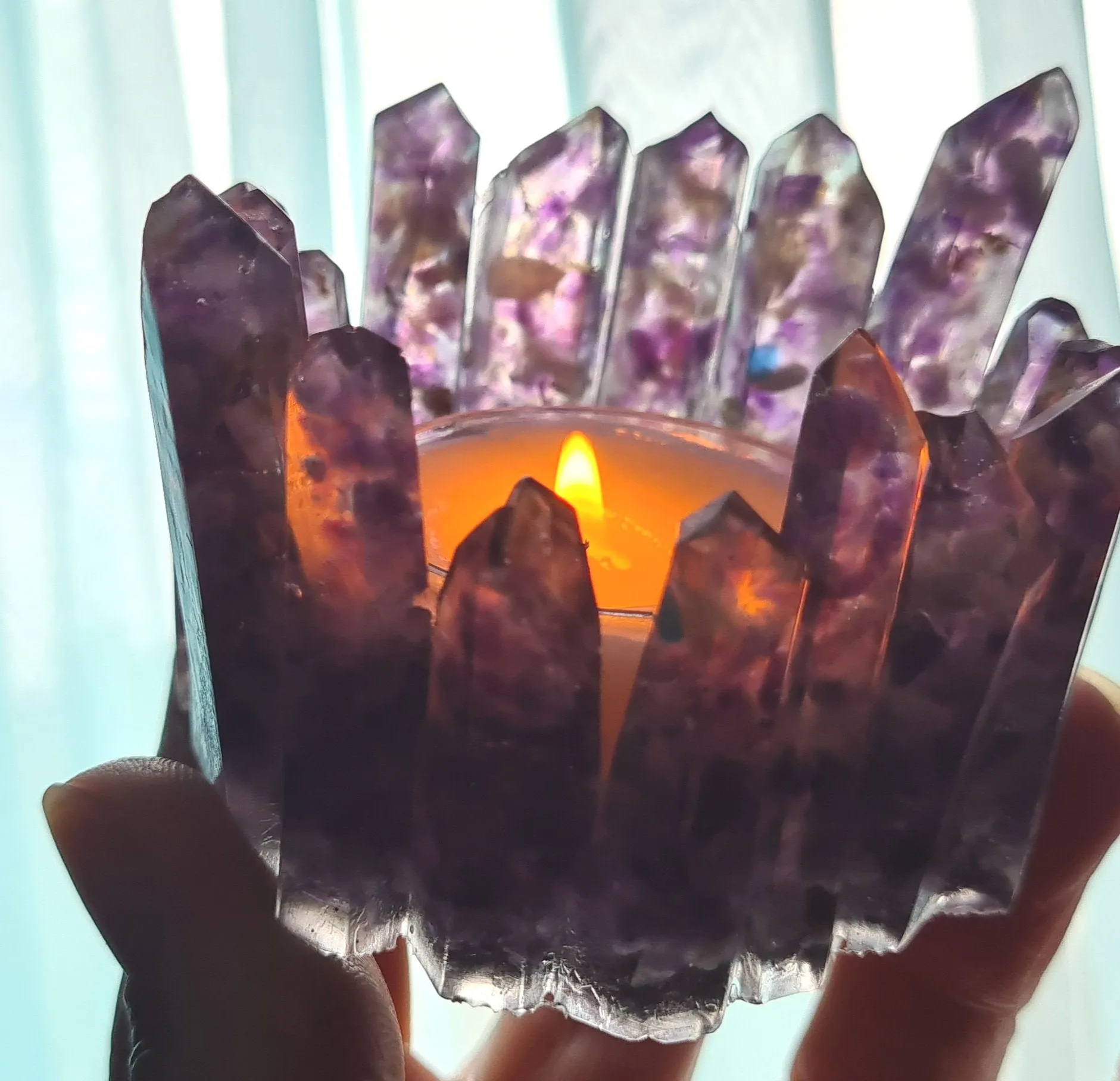 SALE🔥HANDMADE CRYSTAL LOOK T LIGHT HOLDERS-many colours to choose from