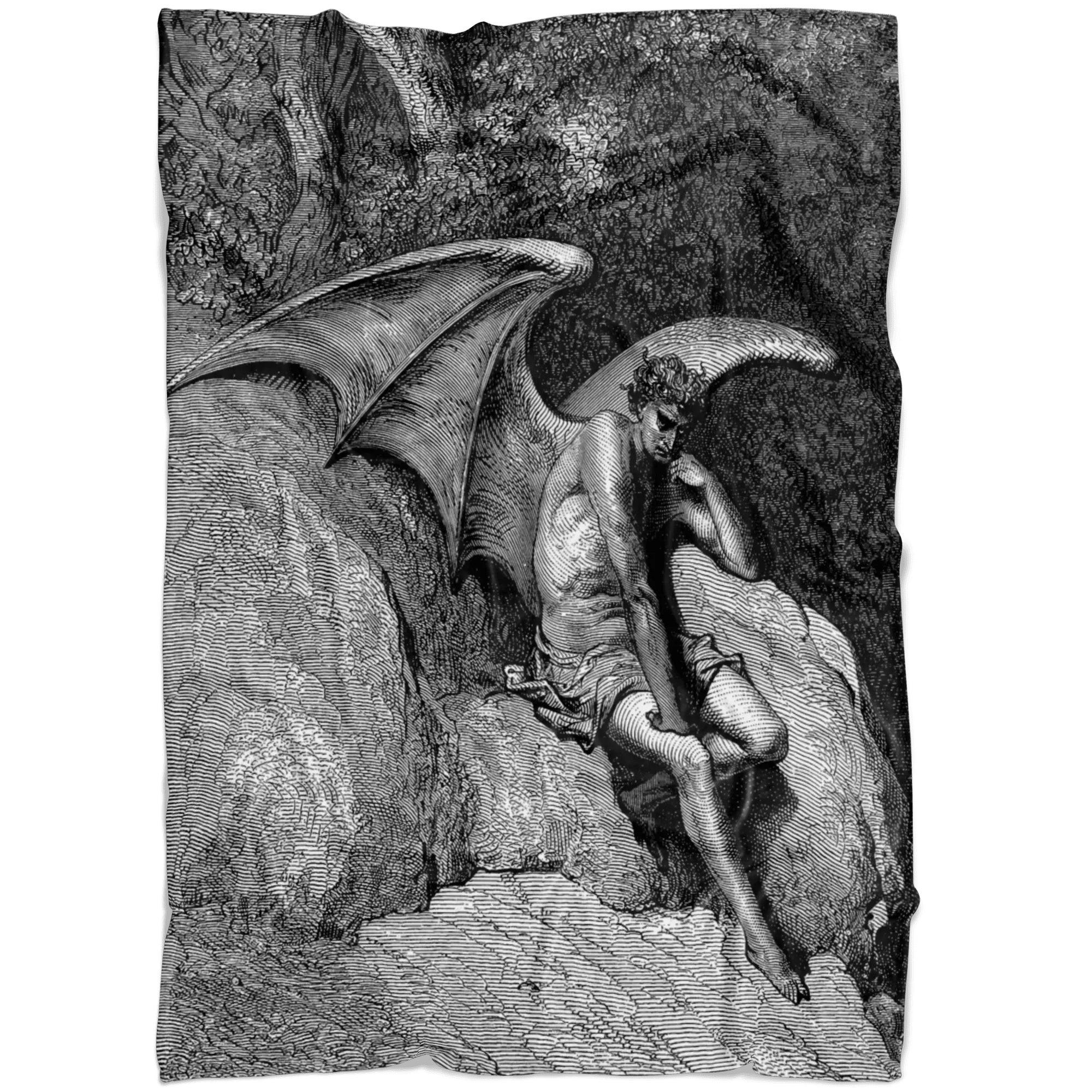 Satan Fallen Angel of Paradise Lost Fleece Blanket