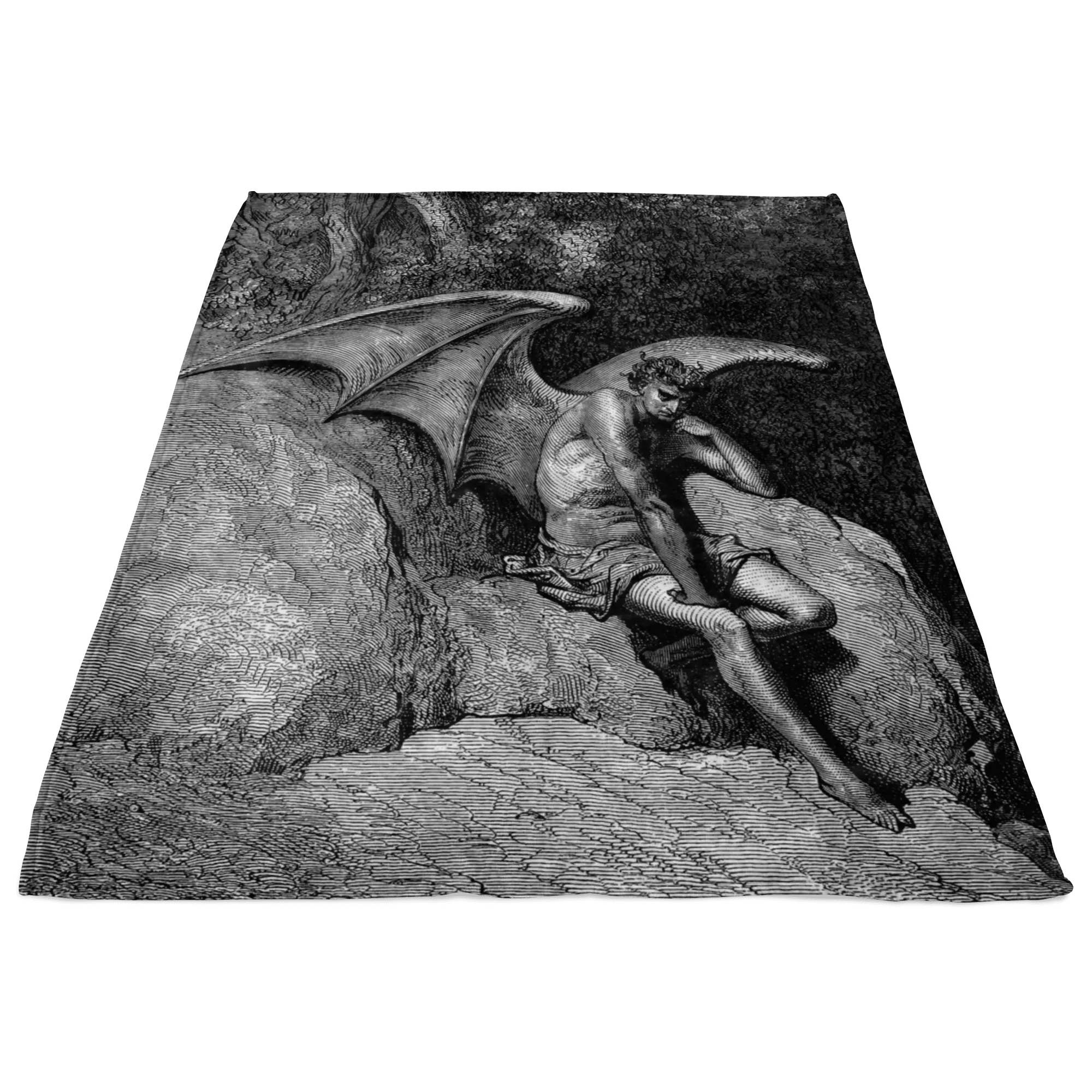 Satan Fallen Angel of Paradise Lost Fleece Blanket