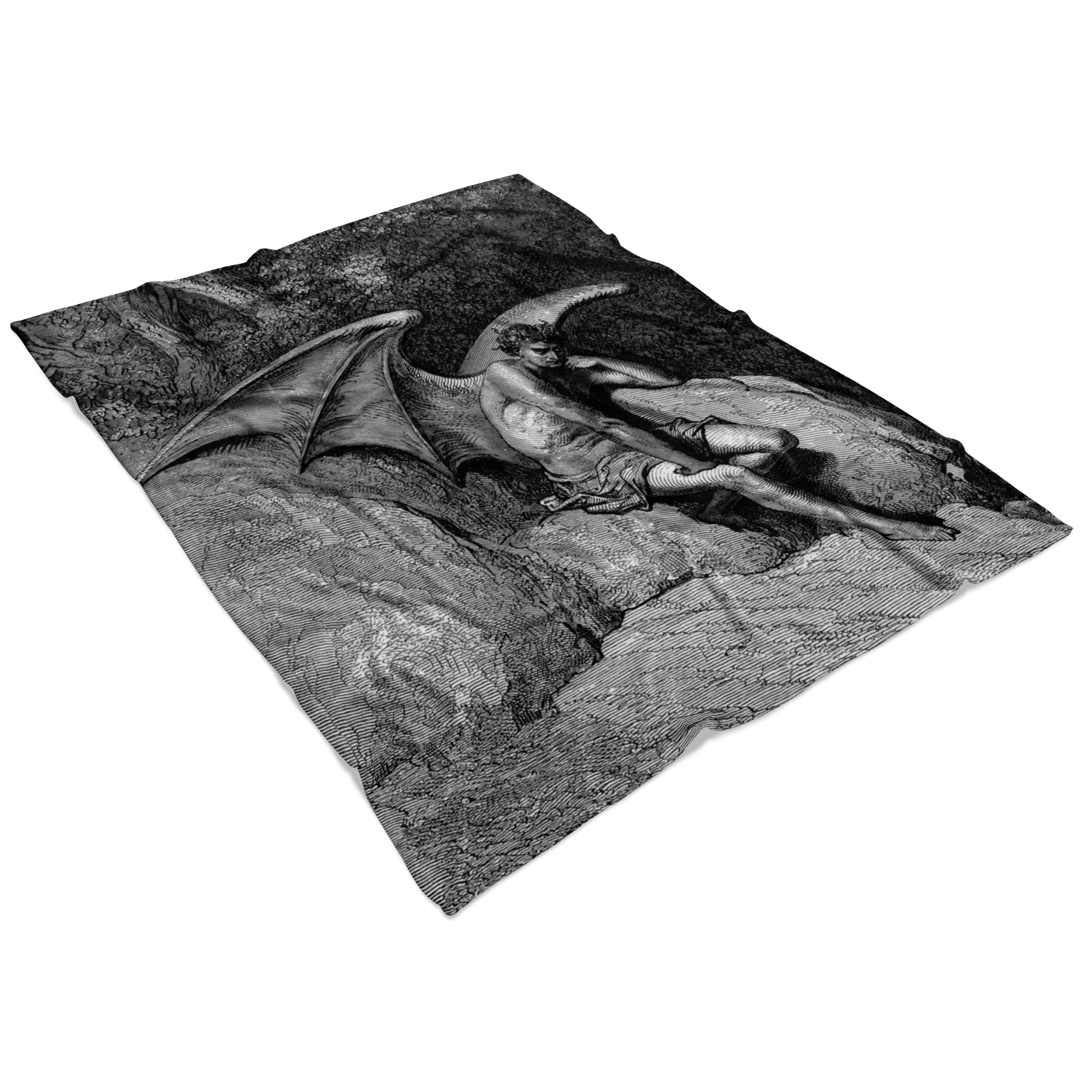 Satan Fallen Angel of Paradise Lost Fleece Blanket