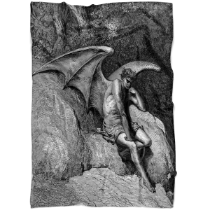 Satan Fallen Angel of Paradise Lost Fleece Blanket