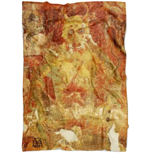 Satan in the Fiery Inferno of Hell Fleece Blanket