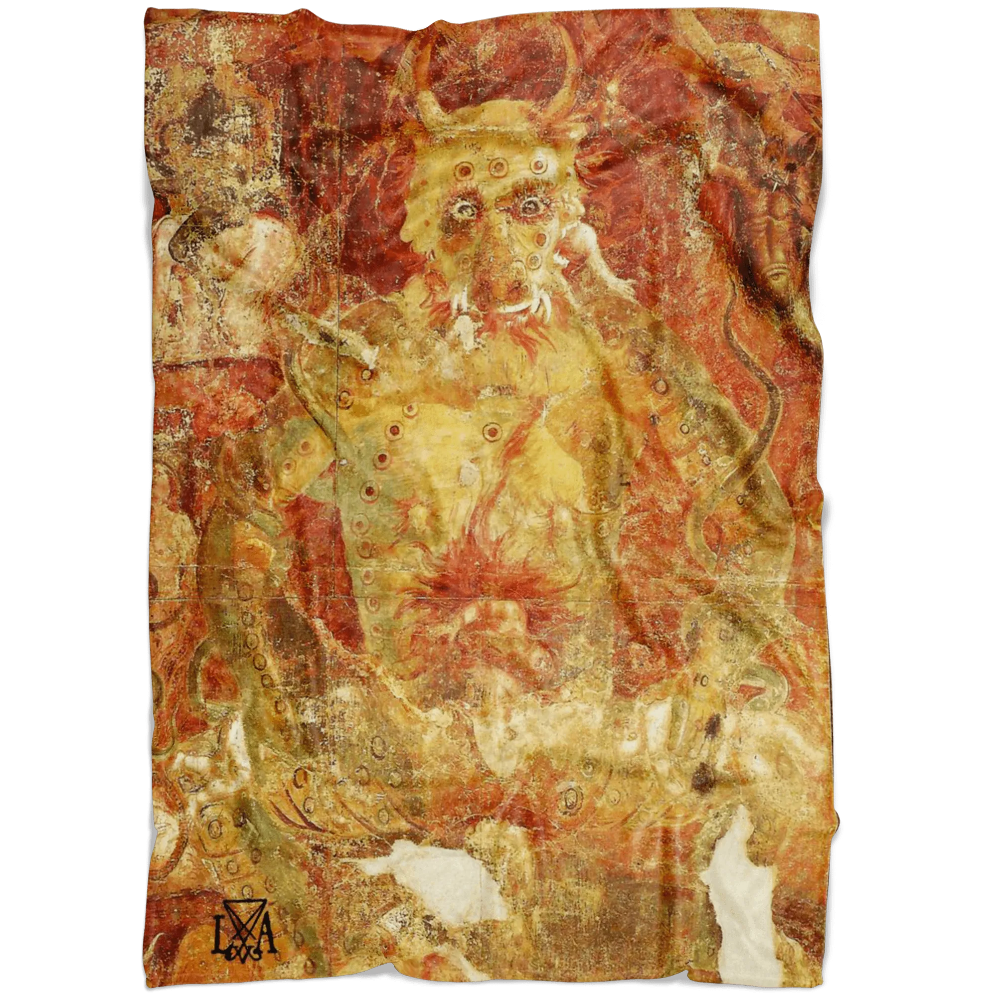 Satan in the Fiery Inferno of Hell Fleece Blanket