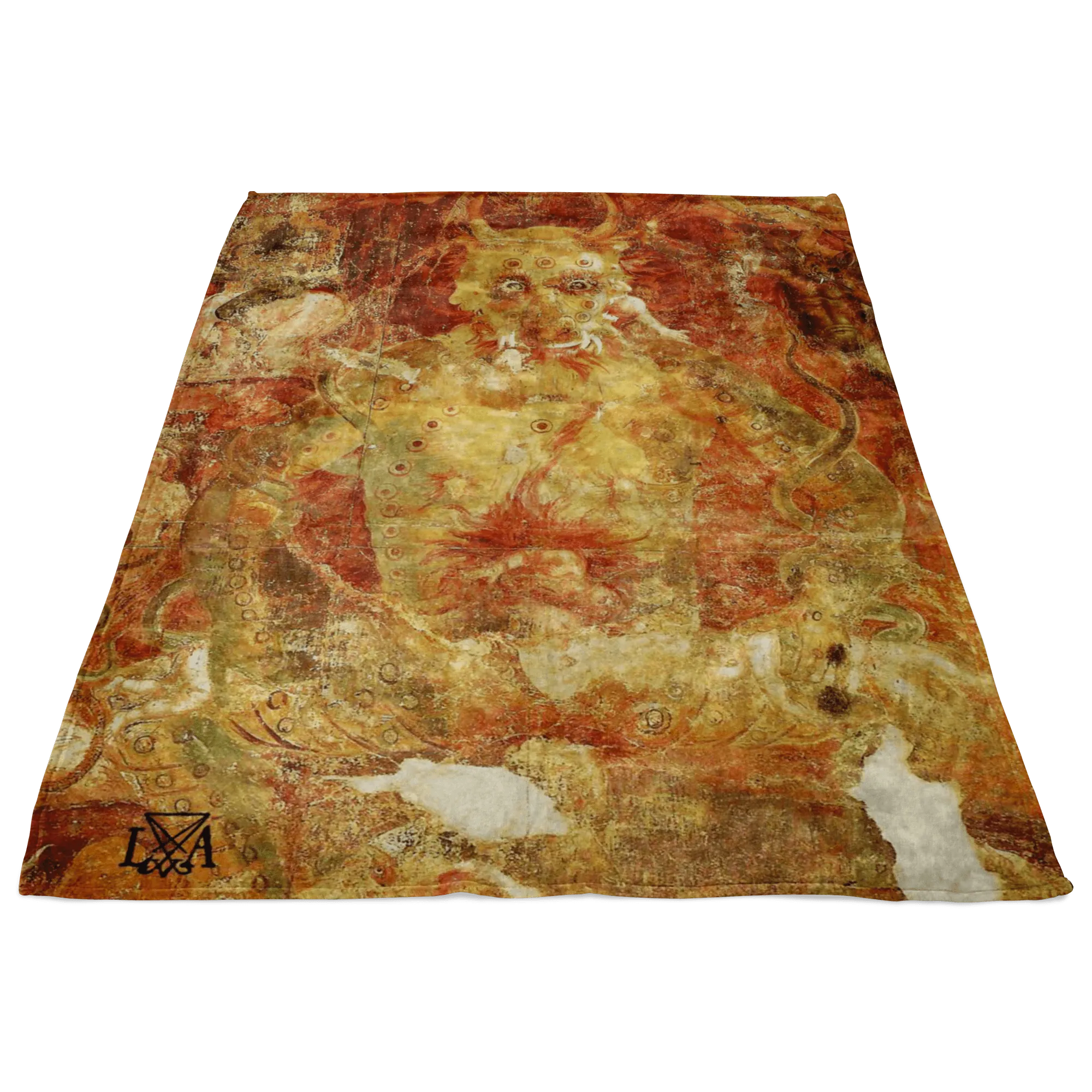 Satan in the Fiery Inferno of Hell Fleece Blanket