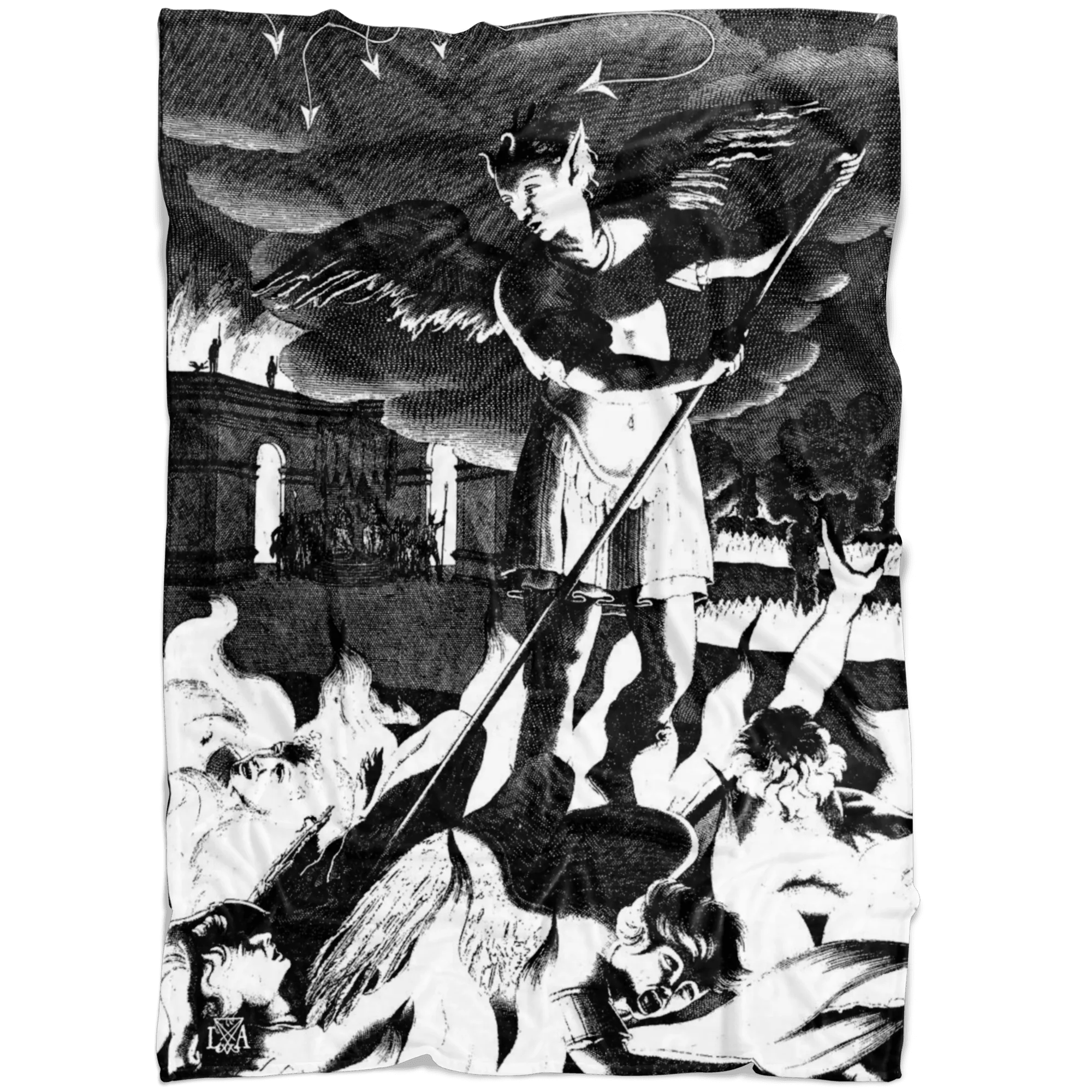 Satan Reigning in Hell Paradise Lost Fleece Blanket