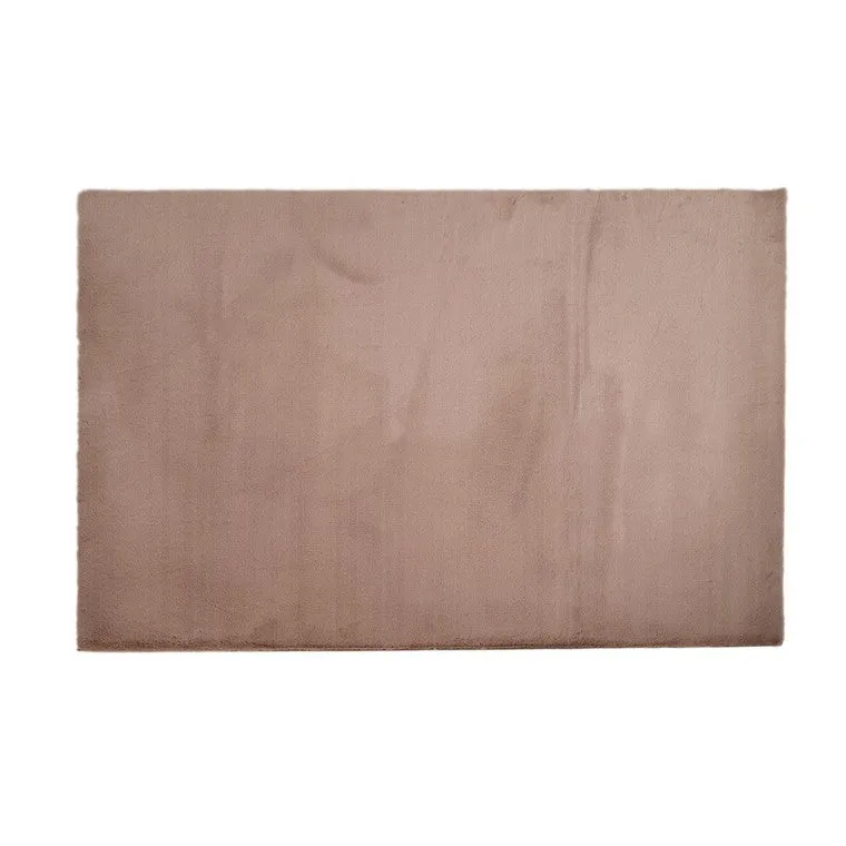 Selena Plush Mat, 130 x 70cm, Taupe