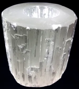 SELENITE CYLINDER T LIGHT HOLDER