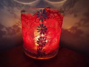SEXY ELEGANT RED LACY CANDLE HOLDER