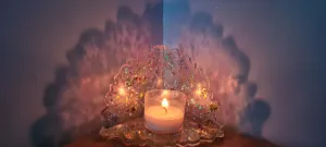 SHIMMERING PEACOCK T LIGHT HOLDER MADE BY ME