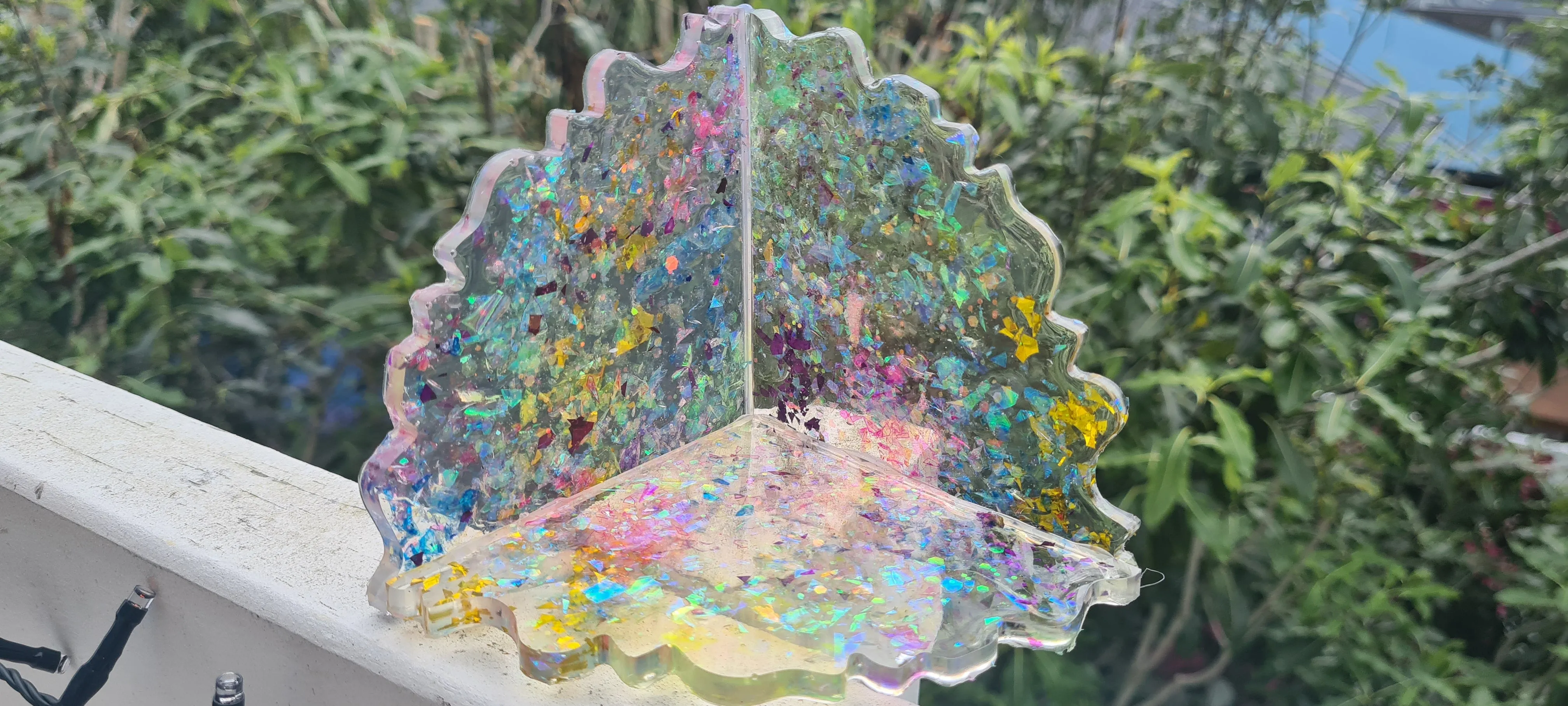 SHIMMERING PEACOCK T LIGHT HOLDER MADE BY ME