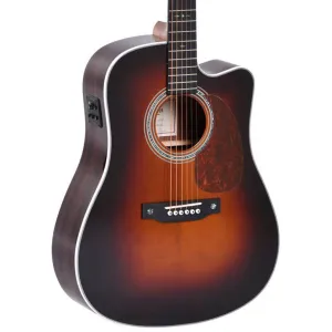 Sigma - DTC-1E-SB Acoustic Guitar w/ Solid Spruce Top Cutaway & Pickup - Sunburst