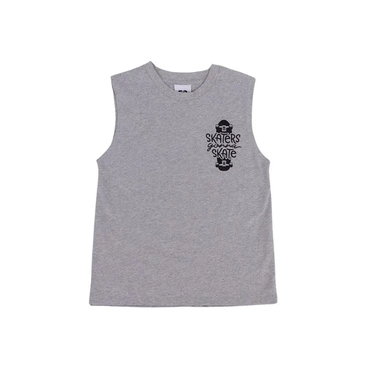 Skate Print Muscle Tank, Size 16