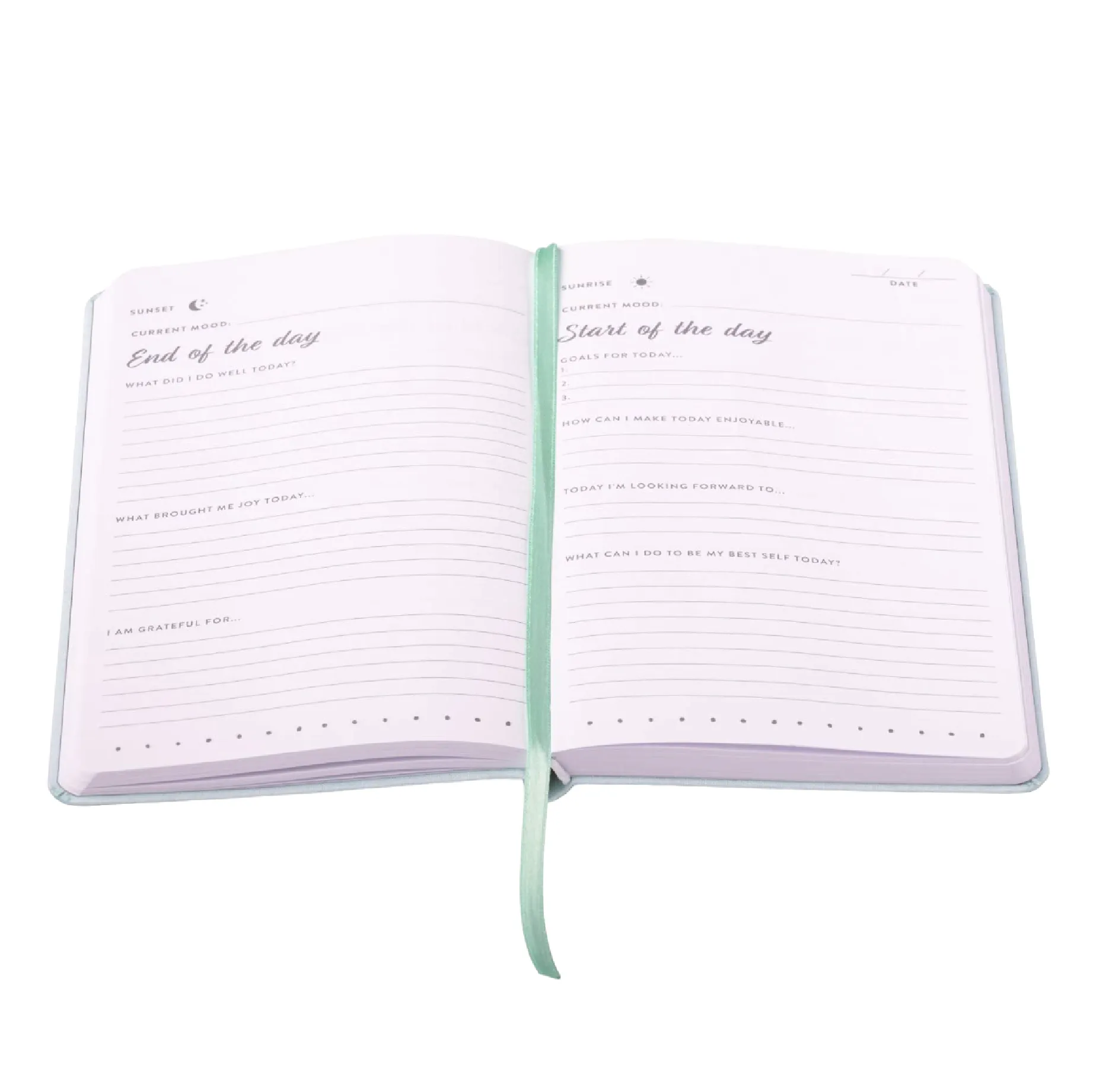 Soft Cover Guided Intentions & Reflections Journal | Duck Egg Blue | 4.75x8"