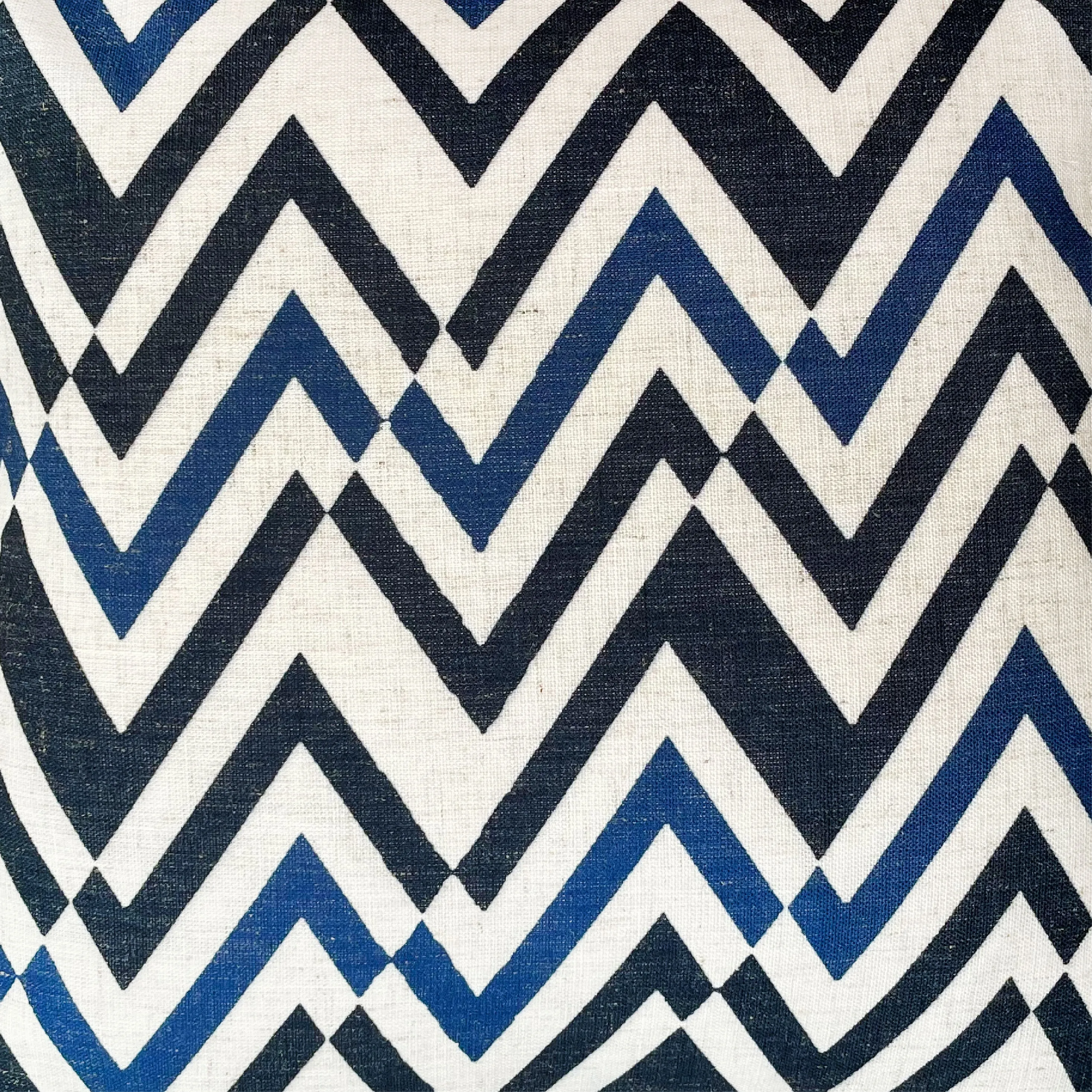 Soma Zig Zag Cushion with Fringe | Navy | 45x45cm