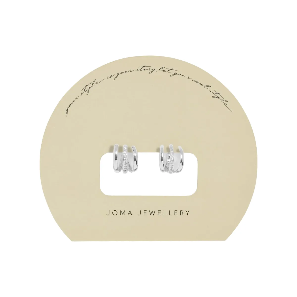 Soul Shine Pav Illusion Hoop Earrings | Silver Plated