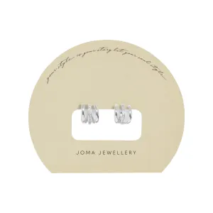 Soul Shine Pav Illusion Hoop Earrings | Silver Plated