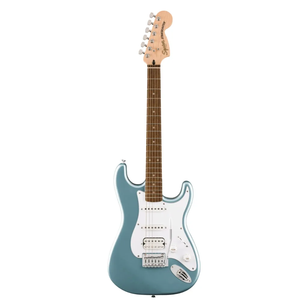 Squier Affinity Series Stratocaster Junior HSS Laurel Fingerboard with White Pickguard - Ice Blue Metallic