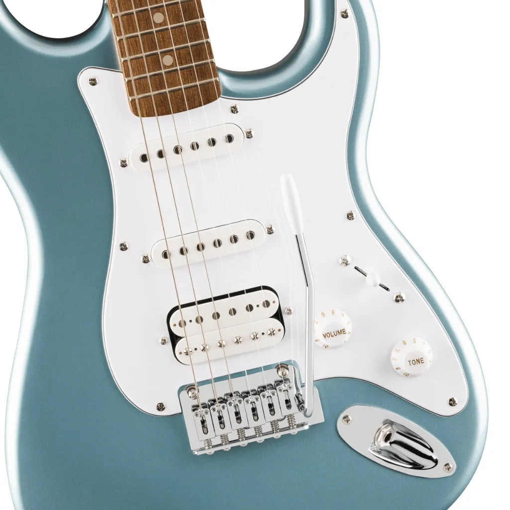 Squier Affinity Series Stratocaster Junior HSS Laurel Fingerboard with White Pickguard - Ice Blue Metallic
