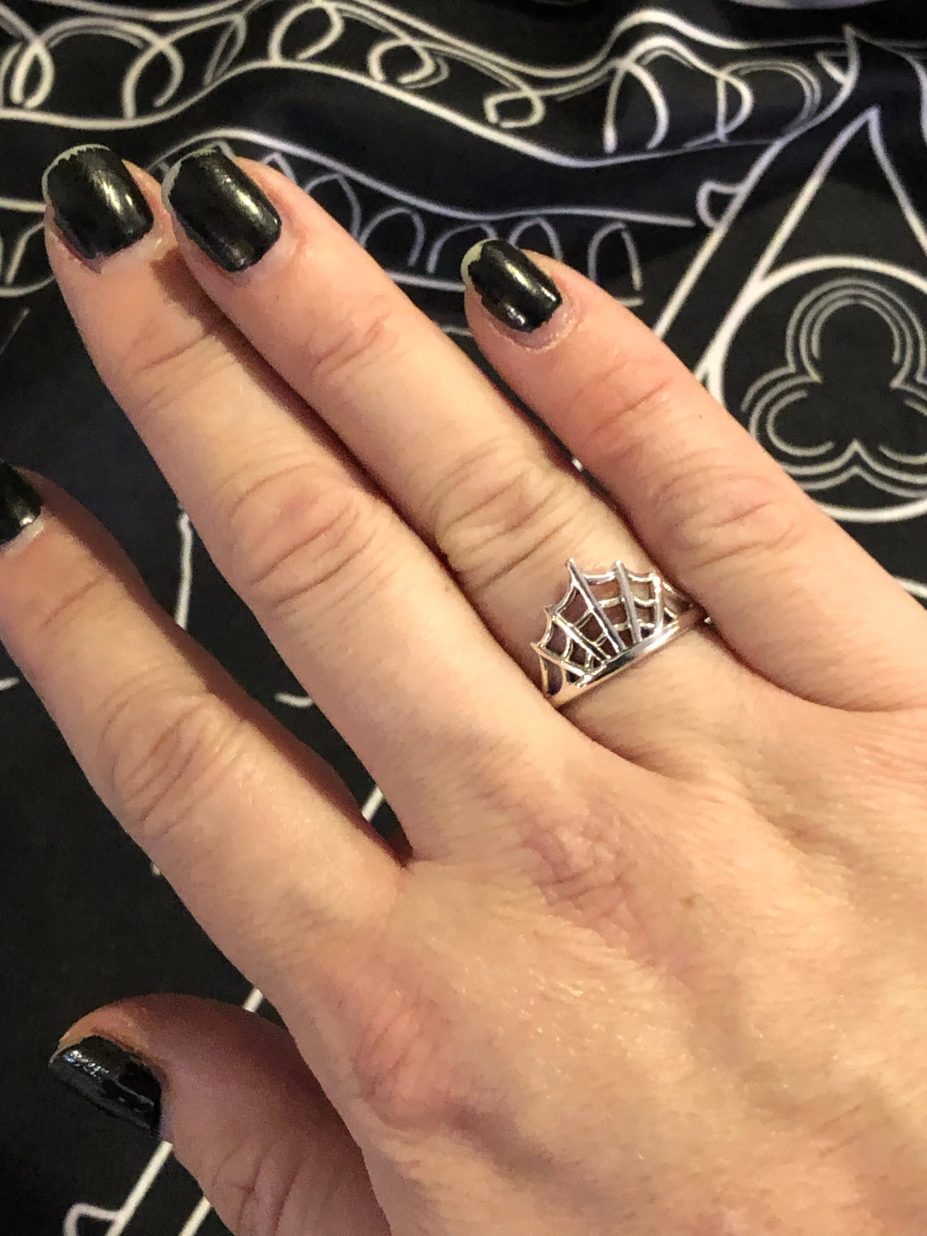 Sterling Silver Spiderweb Ring