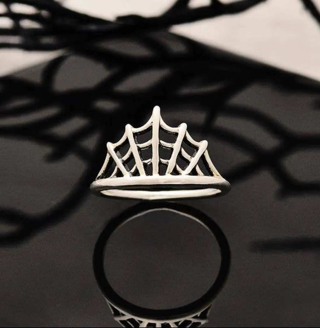 Sterling Silver Spiderweb Ring