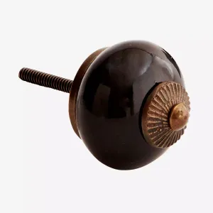 Stoneware Doorknob - Black