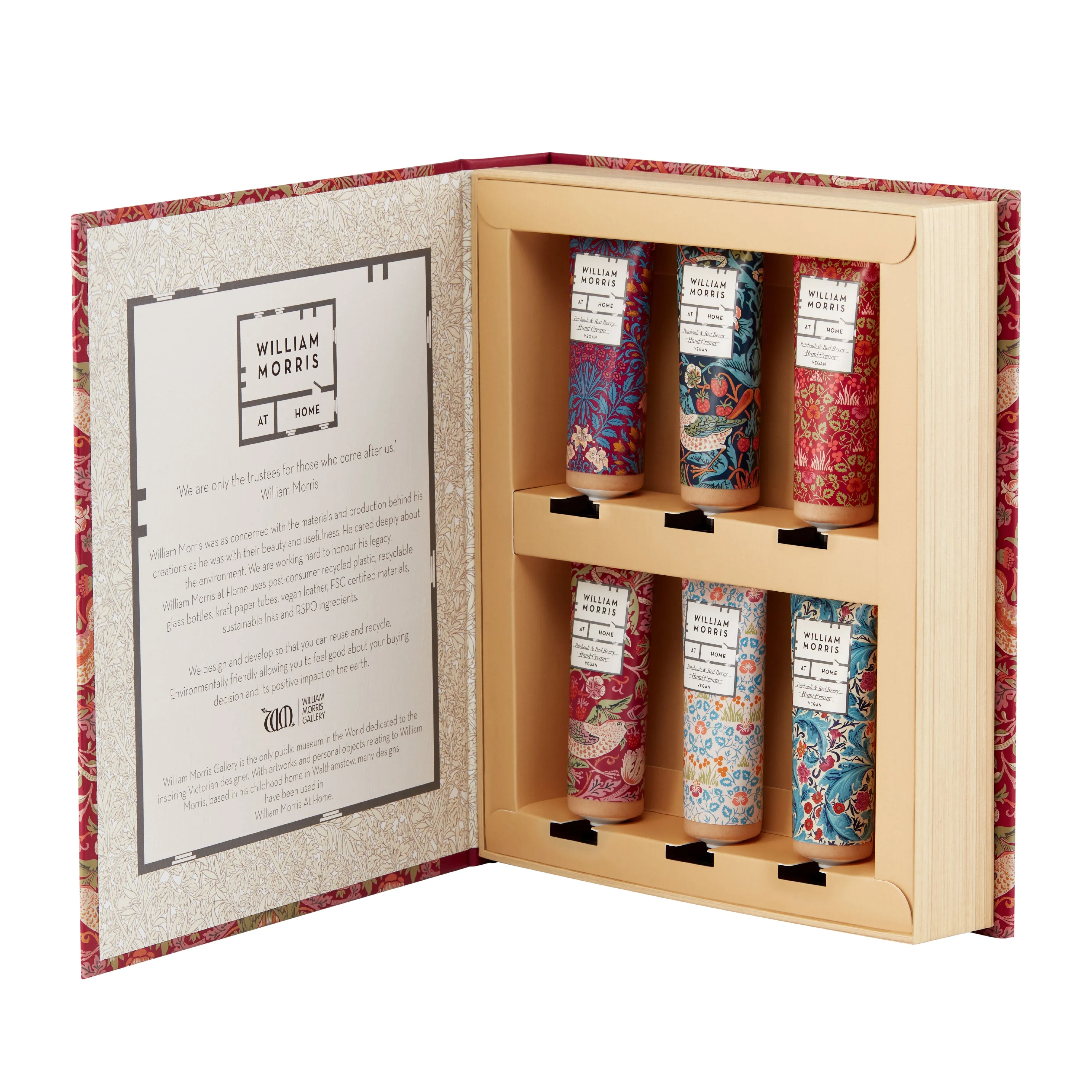 Strawberry Thief Hand Cream Library Gift Set | Patchouli & Red Berry | 6 Piece