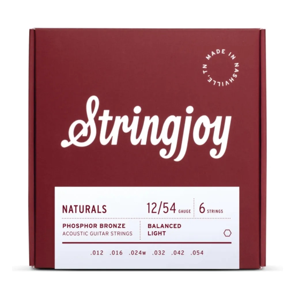 Stringjoy Naturals | Light Gauge (12-54) Phosphor Bronze Acoustic Guitar Strings