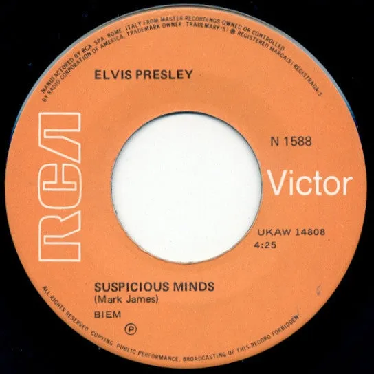 Suspicious Minds / You'll Think Of Me