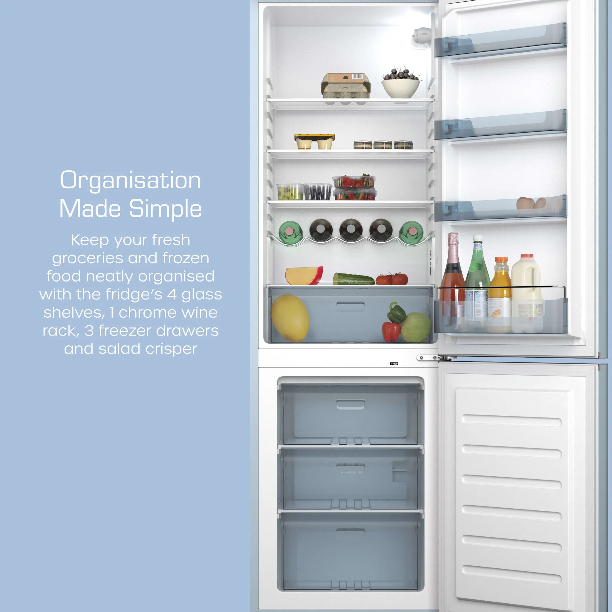 Swan SR11020BLNE fridge-freezer Freestanding 211 L E Blue
