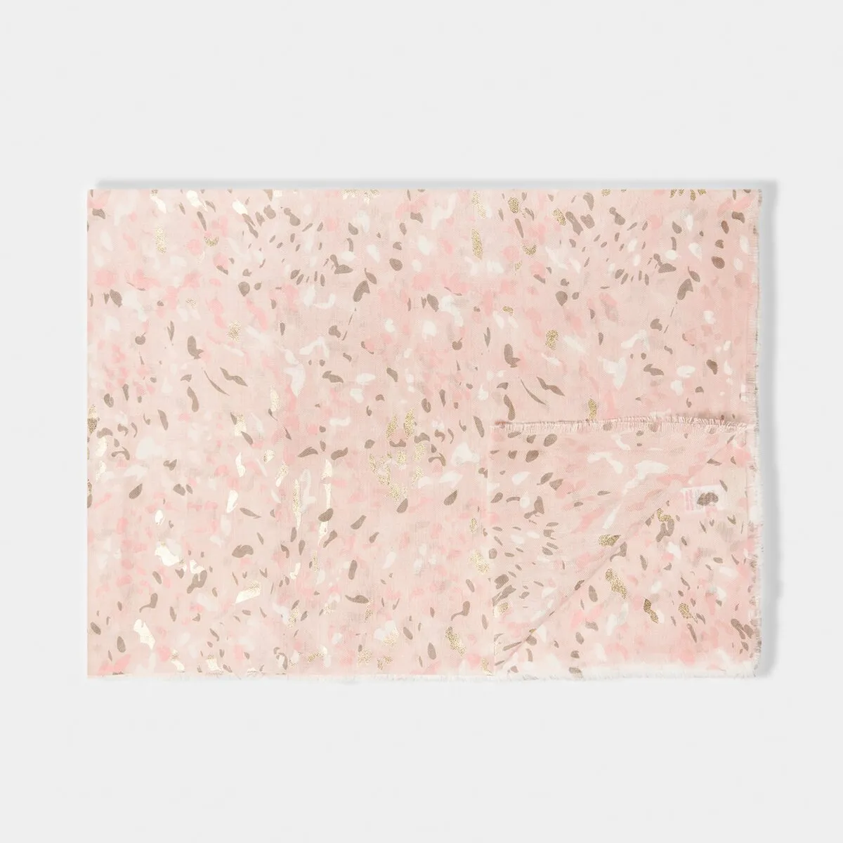 Terrazzo Foil Print Scarf | Pink & Gold